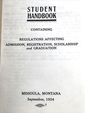 Vintage 1924 State University Montana Student Handbook Missoula MT 3 7/8