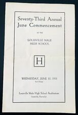 Louisville Kentucky Male High School 1931 Graduation Original Paper Program picture