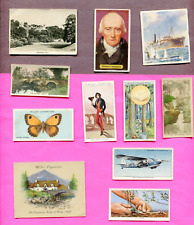 11 DIFFERENT MIXED ENGLISH CIGARETTE COLLECTOR CARDS VINTAGE TOBACCO LOT picture