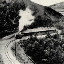 Vintage 1930s Devil's Bridge Rheidol Railway Valley Ystwyth Postcard Wales UK picture