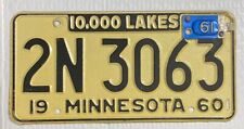 Minnesota 1961 License Plate # 2N 3063 picture