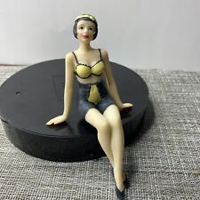 WMG2007 Bathing Beauty Figurine Shelf Sitter Black Hair Black Yellow Swim Suit picture