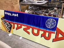 Original Vintage PAN AM AIRLINES Banner Sign Airport Collectible Nice Shape OLD picture