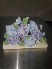 Gorgeous A. Richesco Corp. Ceramic Resin Handpainted Floral Business Card Holder picture