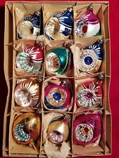 1940s 50s Mercury Glass Pictured TEAR DROP BIRD Christmas Ornaments Poland vtg picture