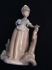 Nao by Lladro Girl With Butterfly Porcelain Figurine 8.5 inches  picture
