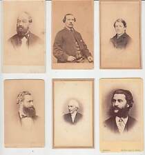 EARLY POLITICAL OR THEATRICAL STAGE ACTORS ~ (6 CDV PORTRAITS) ~ c. 1860-1880 picture