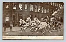 BAYONNE NEW JERSEY FIREMEN GOING TO A FIRE TO CLEVELAND 19?? POSTCARD (FIR-1) picture