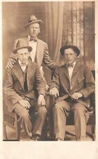 Vintage Postcard Brothers Photo In The Living Room Souvenir Remembrance RPPC picture