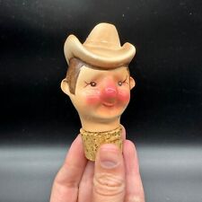 Vintage Cork Bottle Stopper Cowboy Head Figural Kitsch 1950s Mid Century Ceramic picture