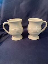 Longaberger Heirloom Ivory Latte Mugs - Set Of 2 picture