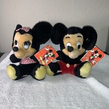 Vintage Walt Disney 1977 Minnie & Mickey Mouse 8” Plush Toy NWT Rare Disney Land picture