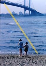 VTG 1962 35mm Slide Whitestone Bridge Queens New York Shore Skier Girls #22532 picture