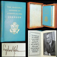 1965 INAUGURAL ADDRESS SIGNED PRESIDENT LYNDON B. JOHNSON MINI POLITICS JFK CASE picture