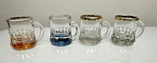 Vintage Lot of 4 Federal Glass Mini Beer Mug Shot Glasses Mixed colors picture