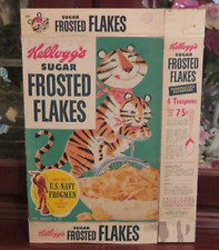 1955 Kelloggs Frosted Flakes Cereal box store used complete RARE Tony Jr picture