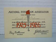1925-1926 National Education Association NEA Membership Card picture