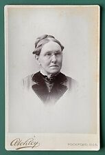 Antique Victorian Cabinet Card Photo Pretty Lady Rockford, Illinois IDENTIFIED picture