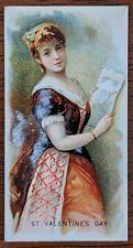 1890 Dukes N80 'Holidays' Cigarette card - St Valentines Day U.S Free Tracking  picture