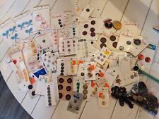 Vintage Lot New Old Stock Button Assortment & Embroidery Appliques picture