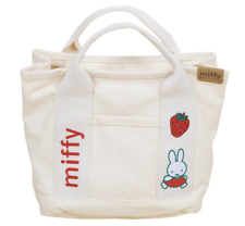 New Miffy Rabbit Khaki Wht Strawberry Canvas Top Handle Tote Shopping Bag School picture