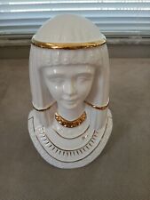 Rare Egyptian Goddess Bust Ceramic by Ahura La Maison 1970s -  Italy 24kt Trim picture