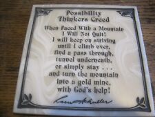 POSSIBILITIES THINKERS CREED BY ROBERT SCHULLER HOUR OF POWER FAUX MARBLE PLAQUE picture
