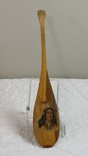 Antique Souvenir Canoe Paddle, Western Decor, 18”, With Indian Chief Design picture