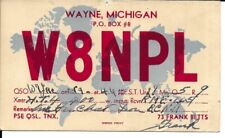 QSL  1945 Wayne Michigan     radio card picture