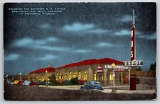 Cheyenne WY~Colorado & S RR Station Burlington Bus Depot~Vintage Linen Postcard picture