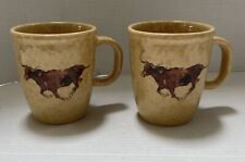 Cowboy Living Classic West Collection Longhorn Steer 16oz Porcelain Mug picture