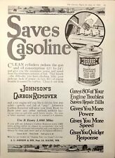 1918 Johnson's Carbon Remover Gasoline Engines Power Speed Antique Print Ad picture