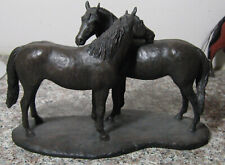 Renee Martig Faithful Friends 2 Horses Statue Sculpture Figurine Bronze Finish picture