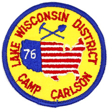 Vintage 1976 Camp Carlson Wisconsin District Patch Four Lakes Council Scouts WI picture