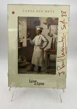 Leon de Lyon Menu Chef Jean Paul Lacombe Signed Sept 1988 picture