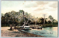 Antique Postcard~ Canoeing The Dam~ Hammonton, New Jersey picture