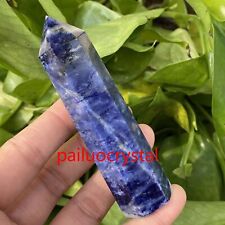 1pc Natural Sodalite obelisk quartz crystal wand point Gem Reiki Healing 70g+ picture