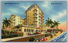 Broadmoor By Sea Miami Beach Florida Shoreline Oceanfront Palms Linen Postcard picture