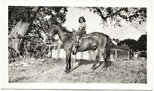 Vintage 1947 Photo of Little Girl BARBARA THOMPSON Riding Horse in California 🩷 picture