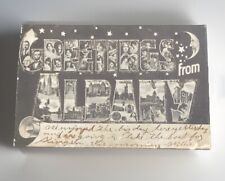Large letter Vintage postcard Albany New York NY paper Moon Face President picture