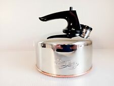 Vintage Revere Ware 1801 Whistling Tea Pot Kettle K01H Copper Bottom 1 Qt picture