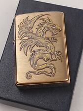 Zippo 29725 DRAGON DESIGN on Brushed BRASS Windproof Lighter - MAR (C) 2018 picture