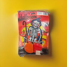 Vintage Halloween Skeleton Honeycomb Centerpiece Nos PIC Caped Skeleton On Pumki picture