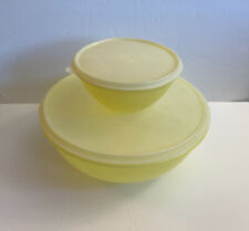 Vtg Lot of 2 Tupperware Yellow BOWLS Fix Mix 26 Cup & Wonderlier Mixing 5 Cup picture