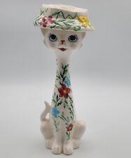 Vintage Long Neck Cat Hand Painted Japan Hat Planter  picture