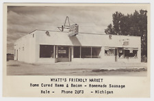 Postcard RPPC Wyatt's Friendly Market Hale Michigan Sealtest Ice Cream Sodas picture