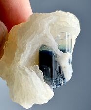 48 CT Indicolite Tourmaline Crystal With Cleavelandite Matrix  From Afghanistan picture