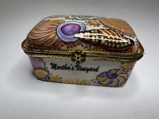 Vintage Agiftcorp PHB Sea Shells Trinket BOX Martha’s Vineyard SOUVENIR picture