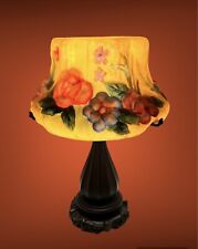 Vintage Repro of Pairpoint Puffy Embossed Glass Shade Table Accent Lamp picture