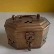 VINTAGE Small Brass Trinket Box. Pre-owned.  . picture